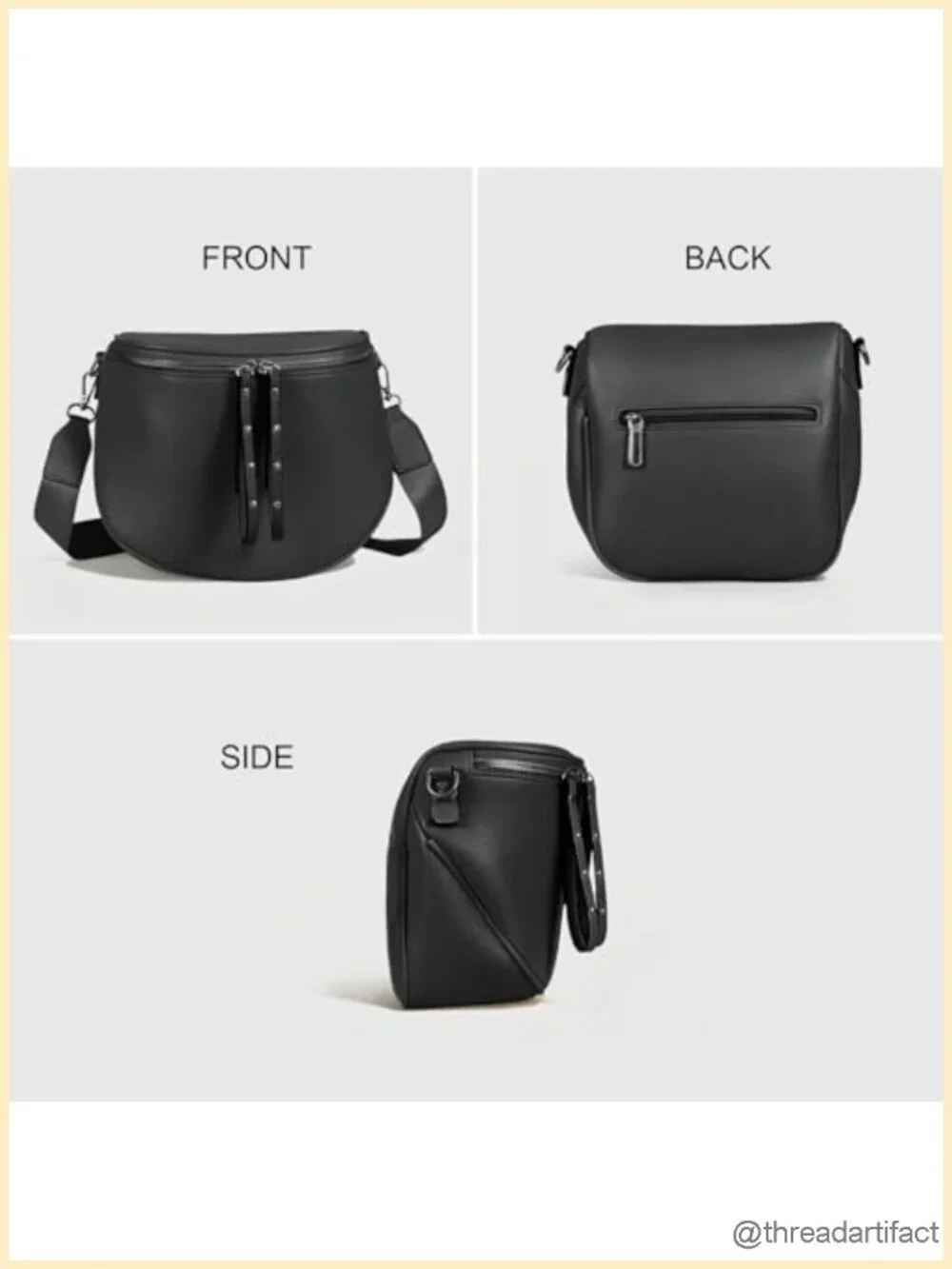 Large Vegan Leather Crossbody Bum Bag with Coin Purse